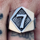 Sanity Jewelry Skull Ring Lucky 7 - Silver - Sizes 8-13  - R43