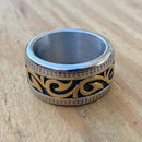 Sanity's Band Collection - "The Wave" Ring - Gold Stainless - Sizes 7-15 - R96 Ring Biker Jewelry Skull Jewelry Sanity Jewelry Stainless Steel jewelry