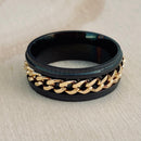Sanity Jewelry Skull Ring Sanity’s Band Ring Collection - Black and Gold Spinner - Sizes 6-14 - R167
