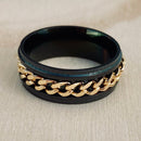 Sanity Jewelry Skull Ring Sanity’s Band Ring Collection - Black and Gold Spinner - Sizes 6-14 - R167