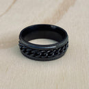 Sanity Jewelry Skull Ring Sanity’s Band Ring Collection - Black Spinner - Sizes 7-14 - R166