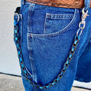 Sanity Jewelry Wallet Chain Wallet Chain - Black & Blue - Daytona Beach Road King 3/4 inch wide