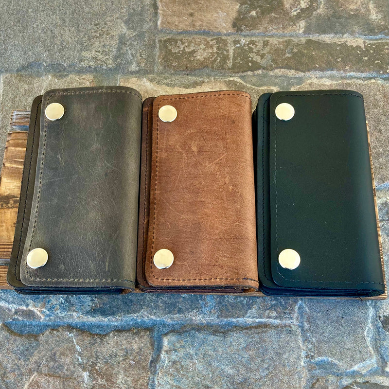 Sanity Jewelry wallet Wallet - Black Biker - 3.5” x 6” - Genuine Leather - BW3x6