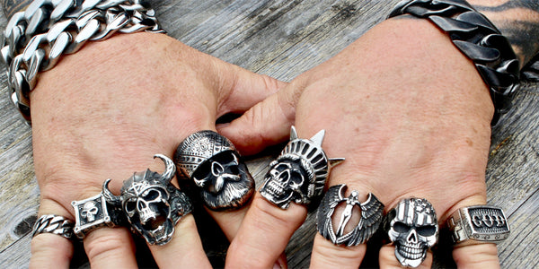 Biker Jewelry, Skull Rings, and Biker Rings