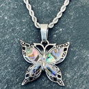 Sanity Jewelry 2mm 16” Rope Necklace Sea Shell - Scrollwork Butterfly Pendant - Rope Necklace - SK2515