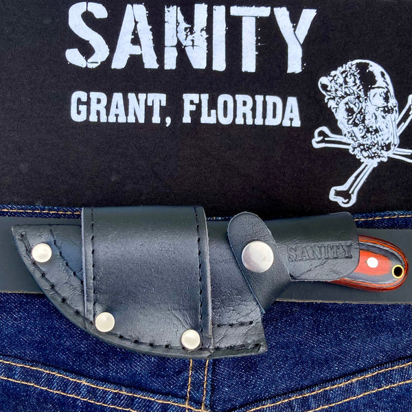 Sanity Jewelry 7” Jesse James -  Orange & Black Wood - D2 Steel - Horizontal & Vertical Carry - JJ009