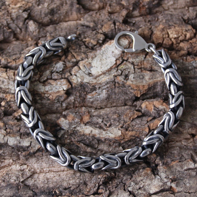 SANITY JEWELRY® 8.5 inches Viking Warrior Link Bracelet - Silver - B143