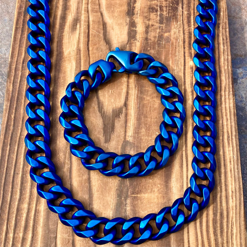 Bundle Necklace & Bracelet Combo - Blue Miami 1/2"