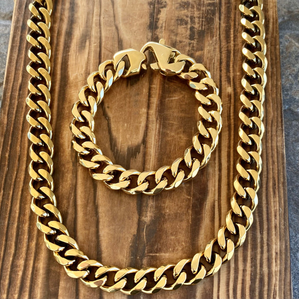 Bundle Necklace & Bracelet Combo - Gold Havana 3/8"