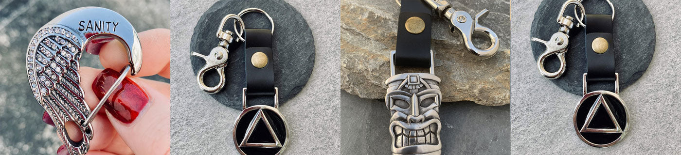 Dhe Best KC-02 Metal Antique Stylish Car Keychain Double Key Ring Snap Hook  Bike Key chain Holder Set Of 2