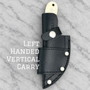 SANITY JEWELRY® Damascus Steel Left Handed Vertical 7" Jesse James Damascus Steel Kitchen & Camp Knife - I'll Be Your Huckleberry - JJ024