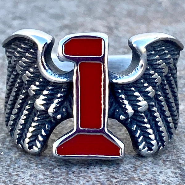 #1 W/Wings - Custom 1/2" - Red - R240