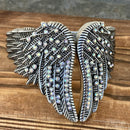 SANITY JEWELRY® Angel Heart Wing - Cuff Bracelet - Double Wing - Rainbow Stone - AW01