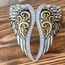 SANITY JEWELRY® Angel Heart Wing - Silver & Gold - Double Wing - Crystal Stone - AW03