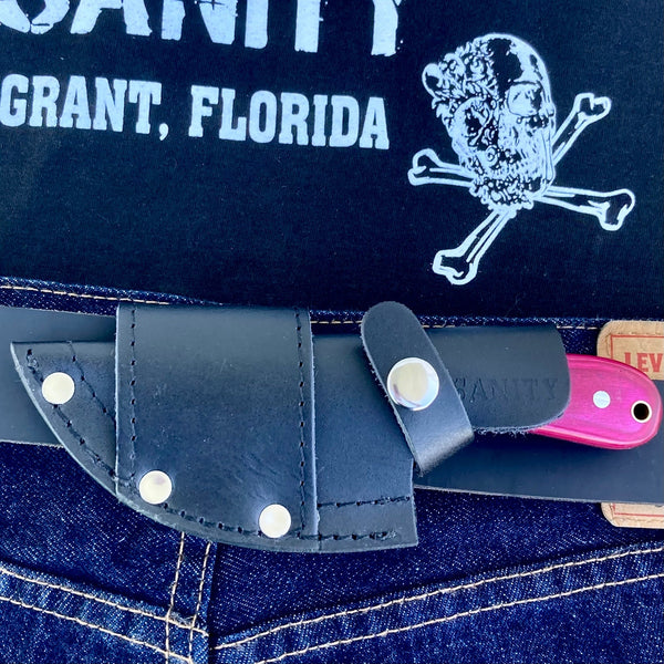 SANITY JEWELRY® BOGO Jesse James - Pink Wood - Damascus - Horizontal & Vertical Carry - 7 inches - JJ020