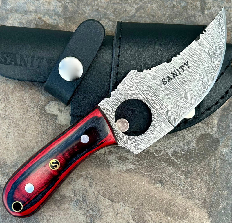 SANITY JEWELRY® BOGO Jesse James - Red & Black Wood - Damascus - Horizontal & Vertical Carry - 7 inches - JJ012