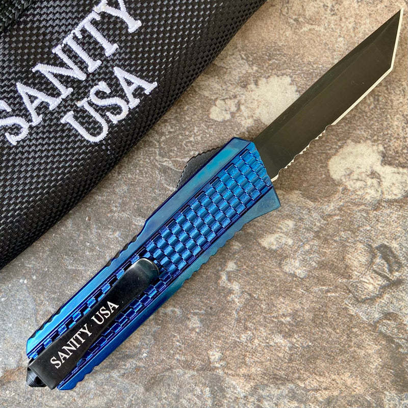 SANITY JEWELRY® Bracelet 5.5” Frank Nitti Small - "Prohibition Series" - Tanto Serrated Blue- SBTR