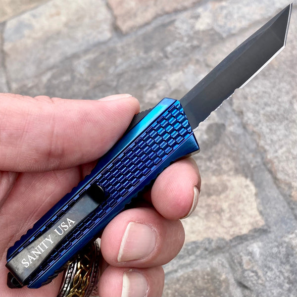 SANITY JEWELRY® Bracelet 5.5” Frank Nitti Small - "Prohibition Series" - Tanto Serrated Blue- SBTR