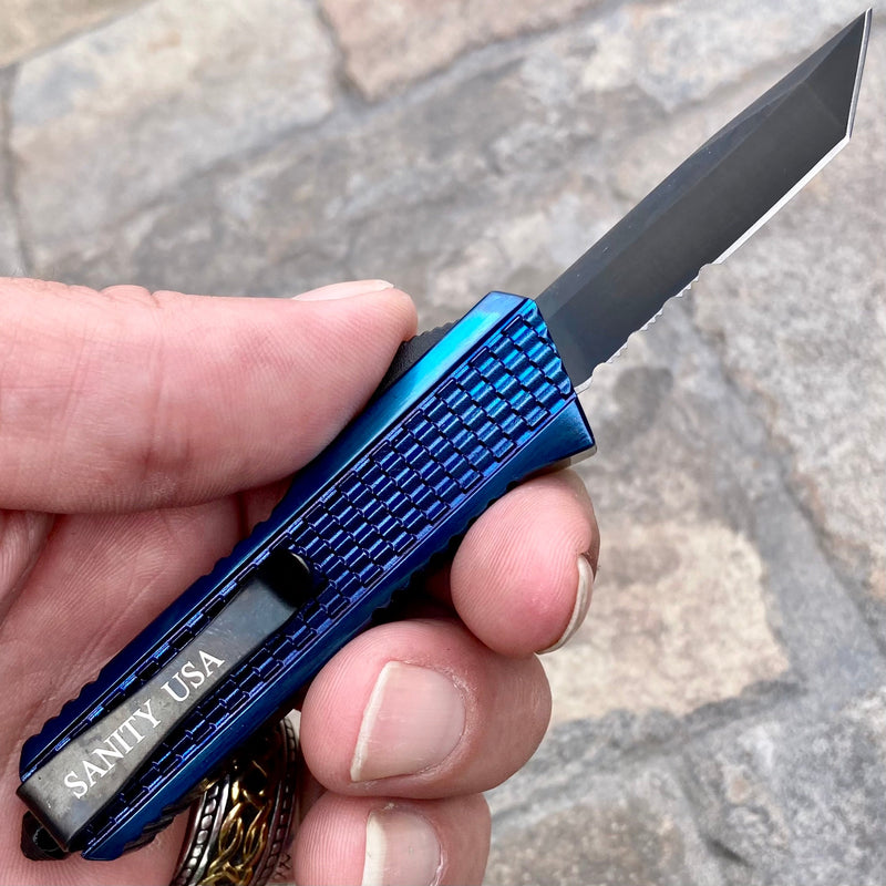 SANITY JEWELRY® Bracelet 5.5” Frank Nitti Small - "Prohibition Series" - Tanto Serrated Blue- SBTR