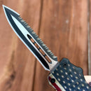 SANITY JEWELRY® Bracelet 7” Frank Nitti - Double Sided  Flag Serrated - Small - SFDBS