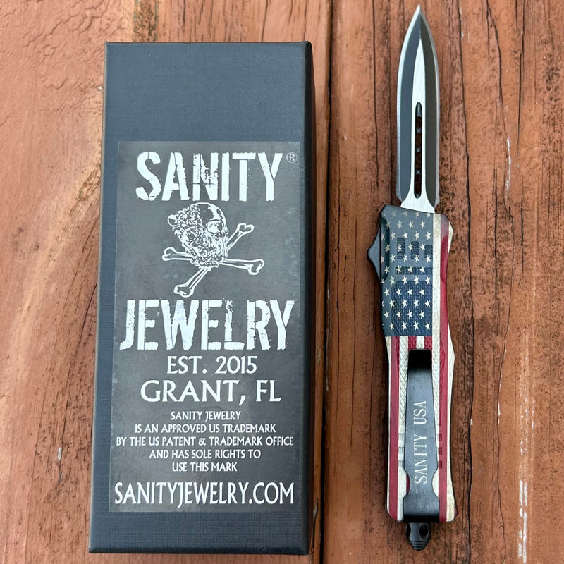 SANITY JEWELRY® Bracelet 7” Frank Nitti - Double Sided Flag Smooth - Small - SFDBL