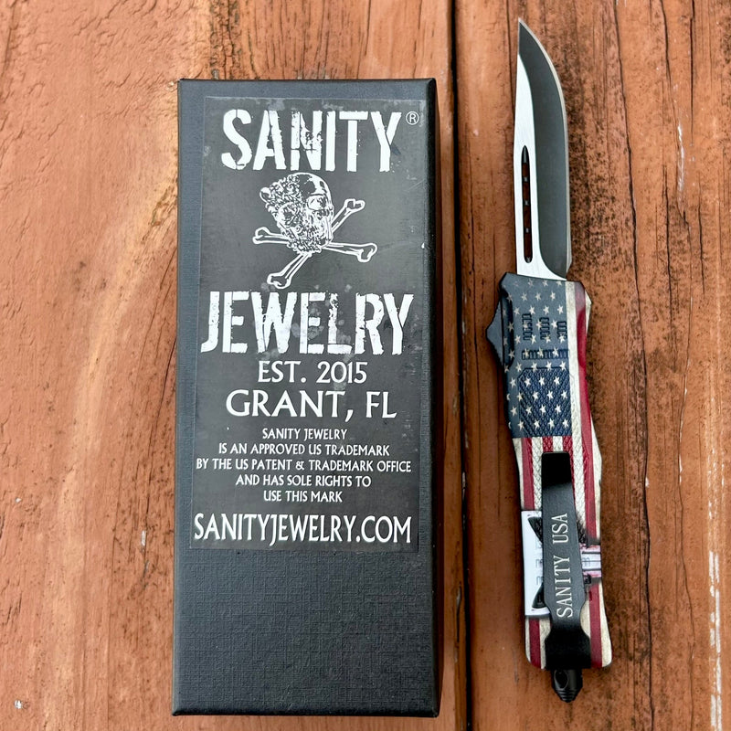 SANITY JEWELRY® Bracelet 7" Frank Nitti - Drop Point Skull - Small - SPUNDP