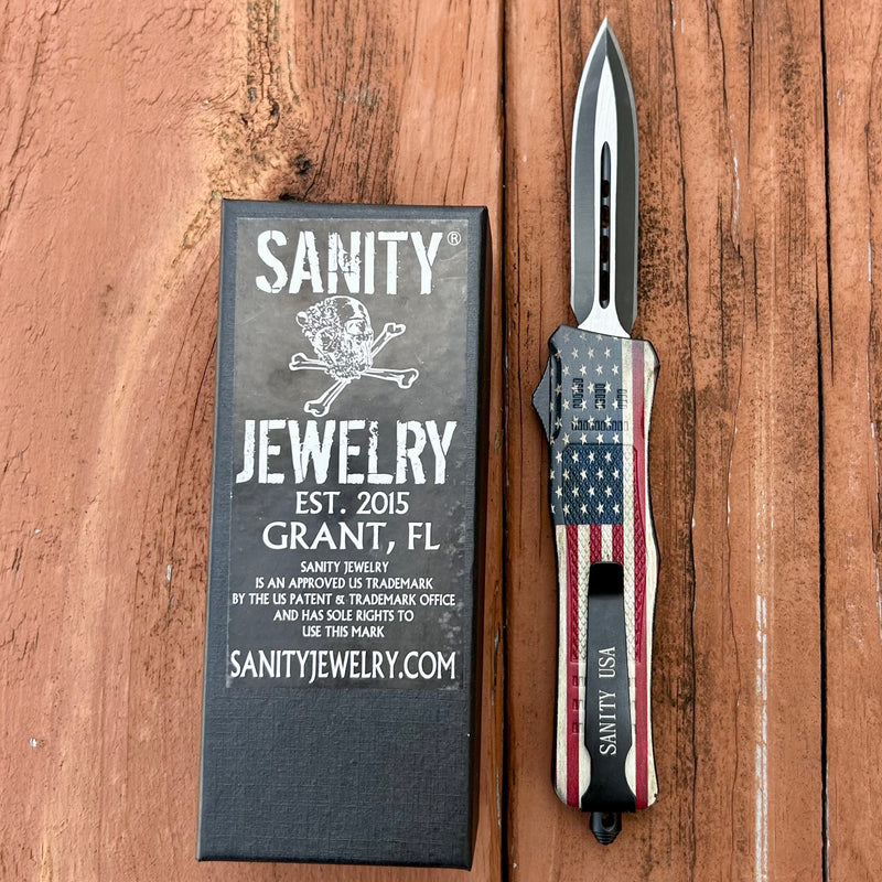 SANITY JEWELRY® Bracelet 8.5” Frank Nitti - Double Sided Flag Smooth - Medium - MFDBL