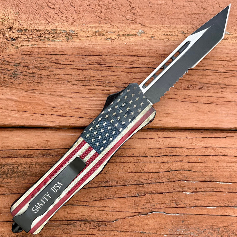 SANITY JEWELRY® Bracelet 8.5” Frank Nitti - Tanto Flag Serrated - Medium - MFTANS