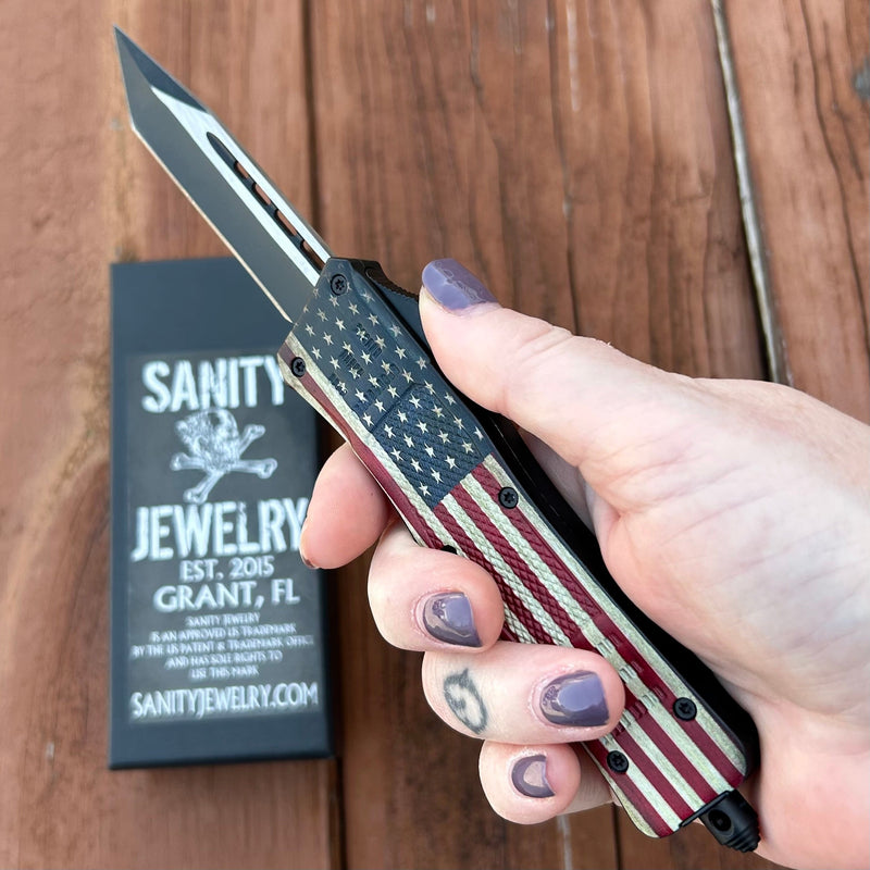 SANITY JEWELRY® Bracelet 8.5” Frank Nitti - Tanto Flag Smooth - Medium - MFTAN