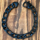 SANITY JEWELRY® Bracelet 8.5 inches Bracelet Figaro - 1/4" Custom - Matte Black Sicilian - FB407