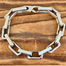 SANITY JEWELRY® Bracelet 8.5 inches The Godfather Bracelet - 3/8" Box Link - Silver - B09