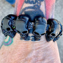 Sanity Jewelry Bracelet 8 inches Black Hills 1/2" Classic - Matte Black Skulls - B153