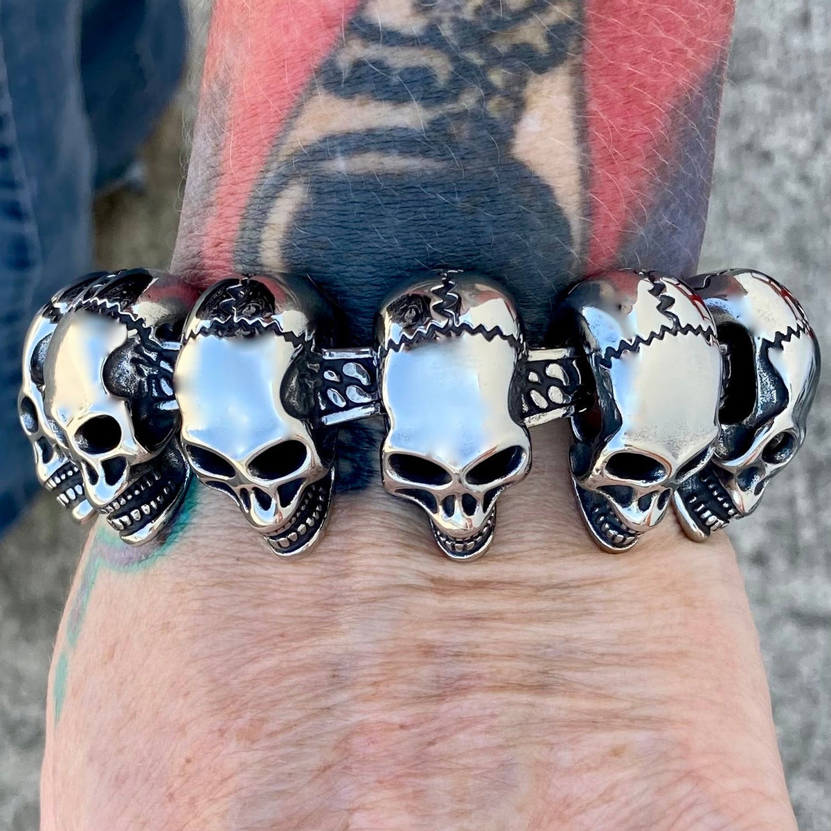 Skull Bracelet | Black Hills Stainless Steel Bracelet | Sanity Jewelry