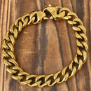 SANITY JEWELRY® Bracelet 8 inches Bracelet Cuban - 1/2" Classic - Gold Havana - CB213