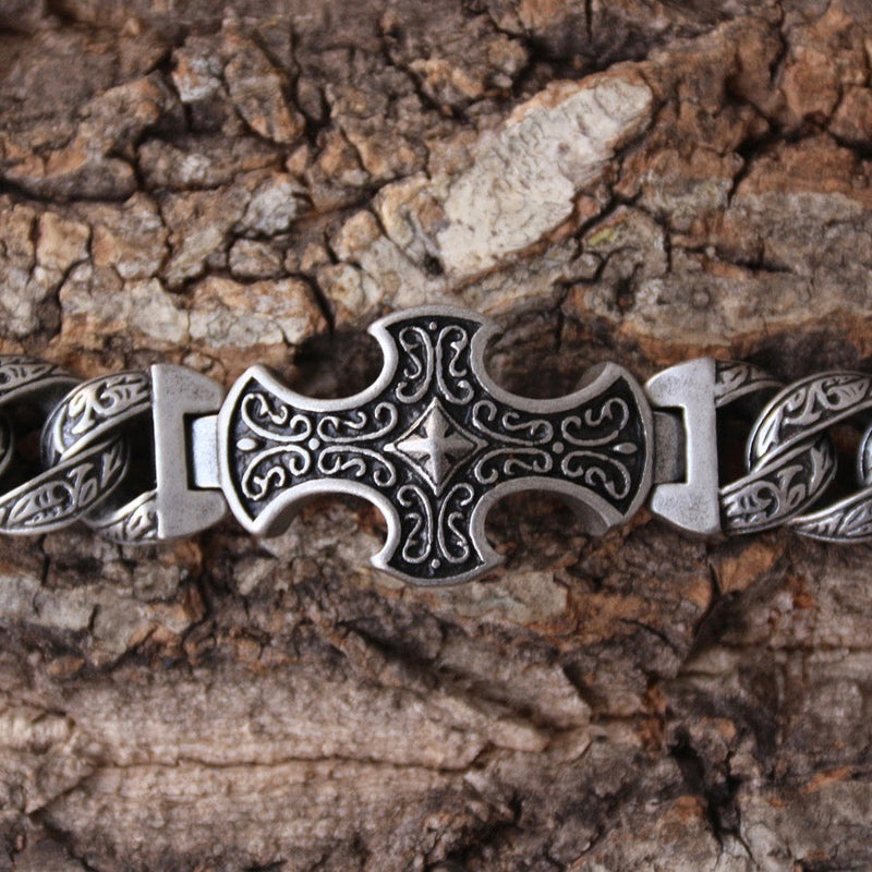 Sanity Jewelry Bracelet 8 inches Crusader's Bracelet - The Templar - Brushed - B110