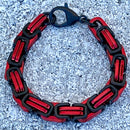 SANITY JEWELRY® Bracelet 8 inches Daytona Bracelet- Red & Black - Heritage - 1/2 inch wide - B07