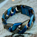 SANITY JEWELRY® Bracelet 8 inches NEW - Bagger Bracelet - Blue/Black - 1" Wide - The Custom - B24
