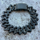 Sanity Jewelry Bracelet 8 inches NEW - Bagger Bracelet - "EASY BIKER" - Bonez - Black - 3/4” wide - B53