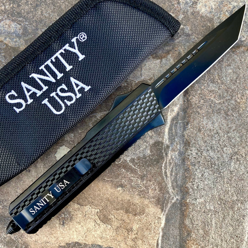 SANITY JEWELRY® Bracelet 9.5" Frank Nitti Large - "Prohibition Series" - Tanto Smooth Black - LBLTS