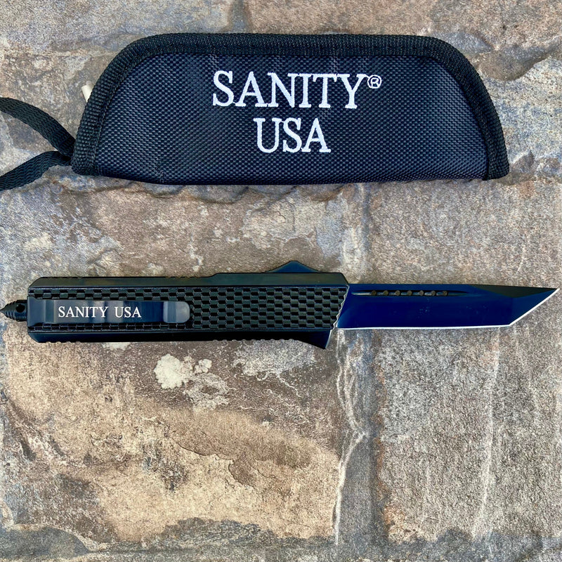 SANITY JEWELRY® Bracelet 9.5" Frank Nitti Large - "Prohibition Series" - Tanto Smooth Black - LBLTS