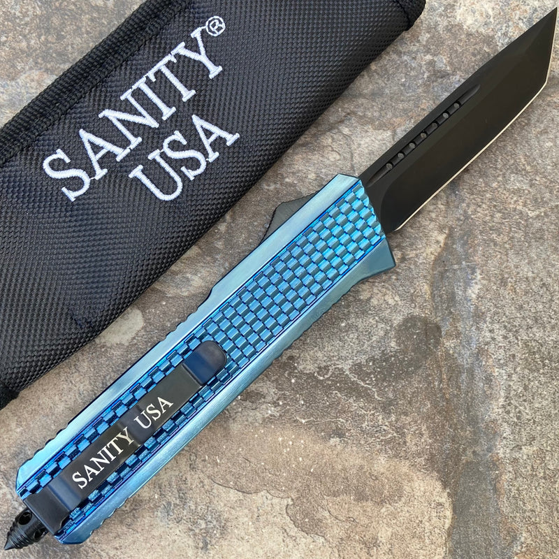 SANITY JEWELRY® Bracelet 9.5" Frank Nitti Large - "Prohibition Series" - Tanto Smooth Blue - LBTS