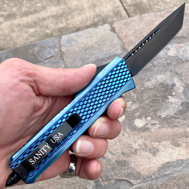 SANITY JEWELRY® Bracelet 9.5" Frank Nitti Large - "Prohibition Series" - Tanto Smooth Blue - LBTS