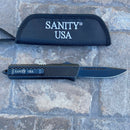 SANITY JEWELRY® Bracelet 9.5” Frank Nitti Large Titanium Plated - "Prohibition Series" - Drop Point Black - LBLDP
