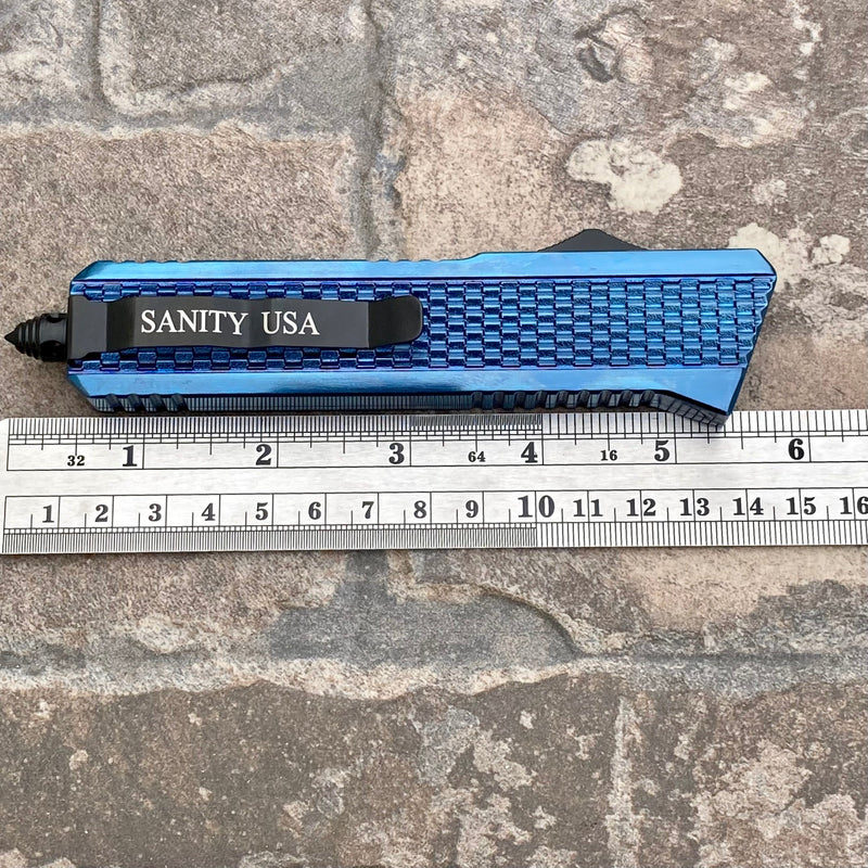 SANITY JEWELRY® Bracelet 9.5” Frank Nitti Large Titanium Plated - "Prohibition Series" - Drop Point Blue- LBDP