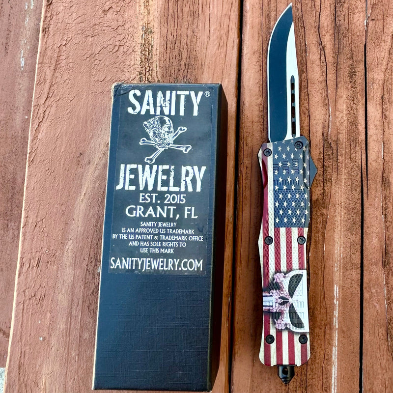 SANITY JEWELRY® Bracelet 9.5” Frank Nitti - Skull Drop Point - Large - LPUNDP