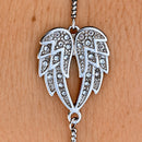 SANITY JEWELRY® Bracelet Angel Heart Wing Bracelets - Double Angel Wing - Silver W/White Stones - Bracelet - SK2608B