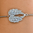 SANITY JEWELRY® Bracelet Angel Heart Wing Bracelets - Double Angel Wing - Silver W/White Stones - Bracelet - SK2608B