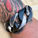 Sanity Jewelry Bracelet Bagger Bracelet - 2 Tone Brushed Silver/Matte Black - 1.25" Wide - The Classic - B17