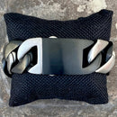 SANITY JEWELRY® Bracelet Bagger Bracelet - 2 Tone Brushed Silver/Matte Black  - 1" Wide - The Custom - B38