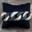 SANITY JEWELRY® Bracelet Bagger Bracelet - 2 Tone Brushed Silver/Matte Black  - 1" Wide - The Custom - B38